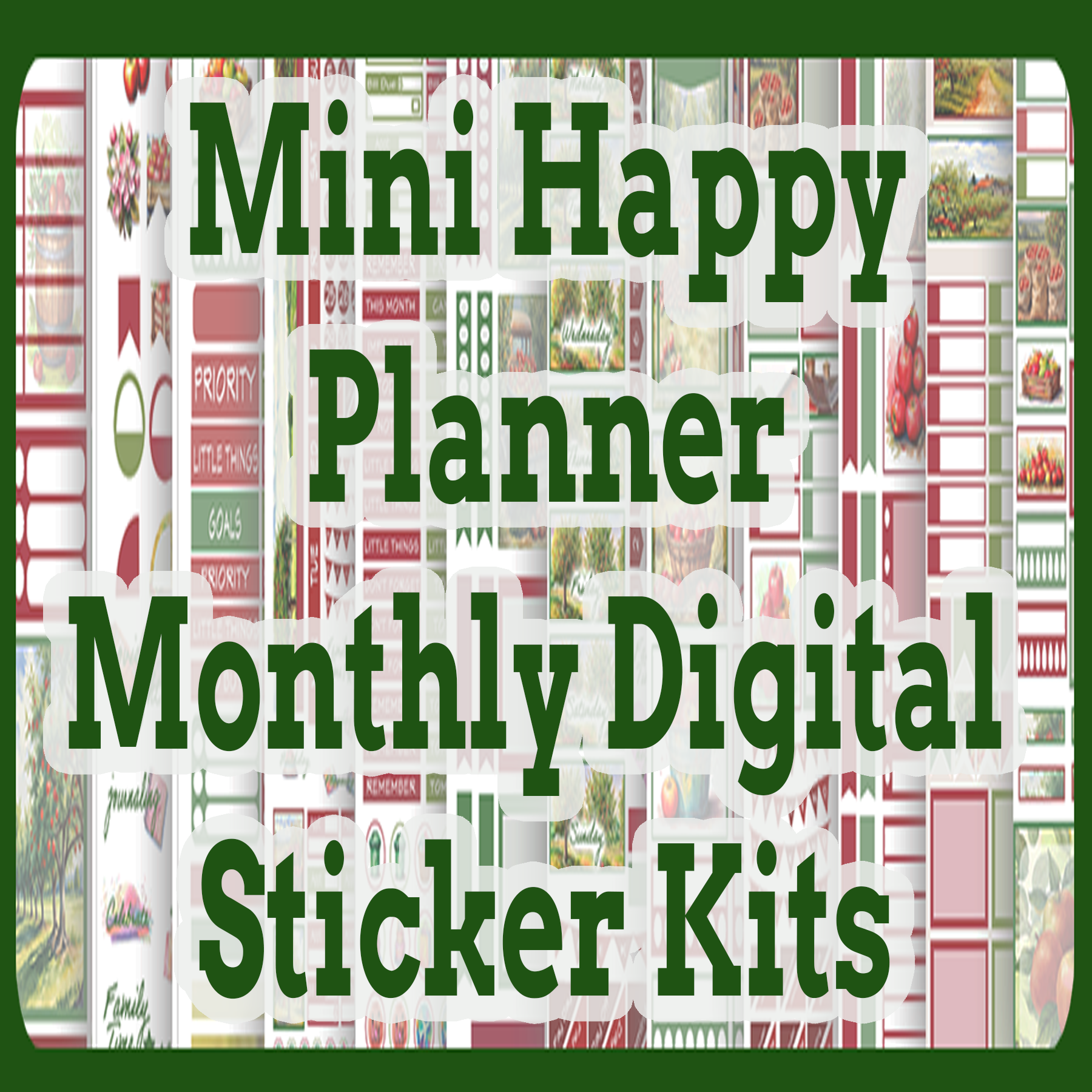 Mini Happy Planner Monthly Digital Kits