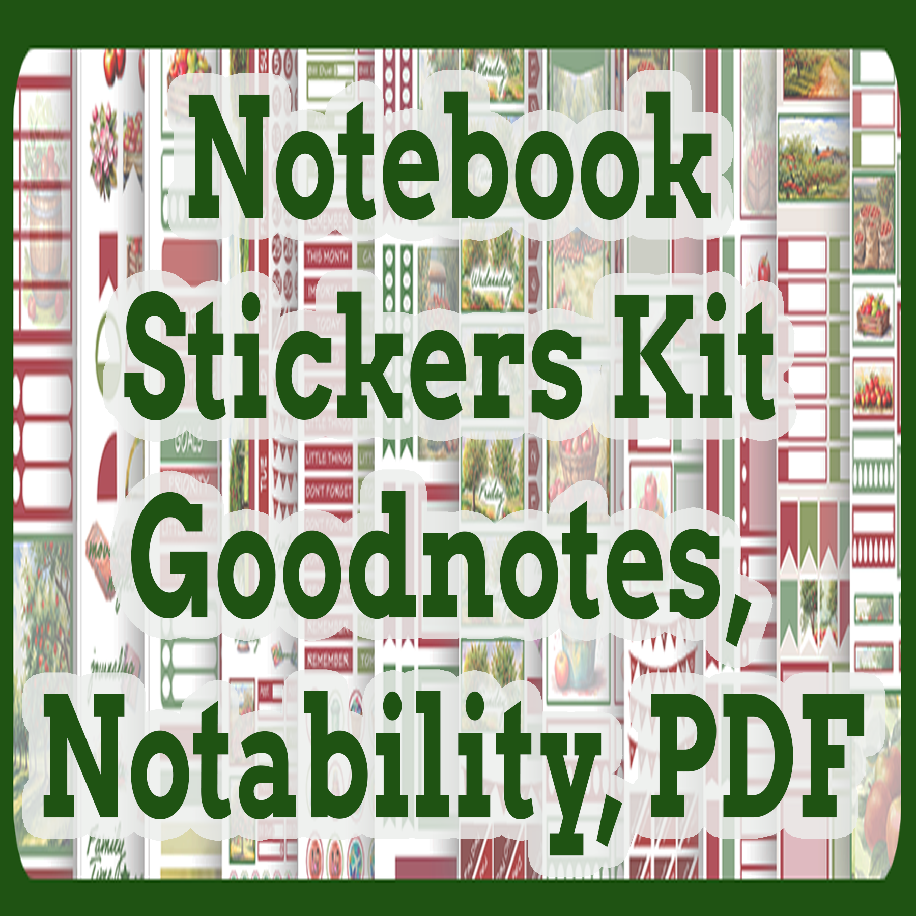 Notebook Stickers Kit Goodnotes, Notability, PDF