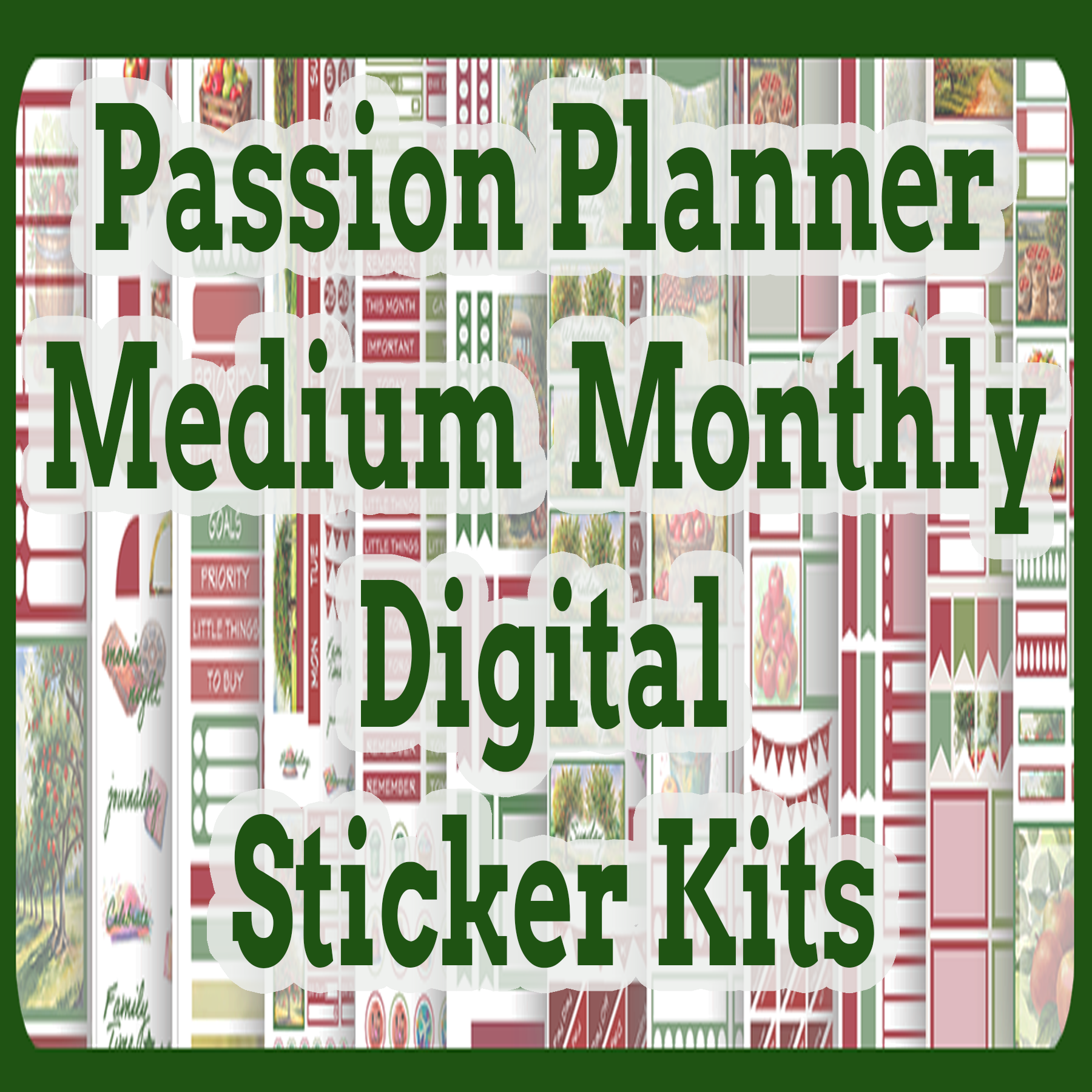 Passion Planner Medium Monthly Digital Sticker Kits