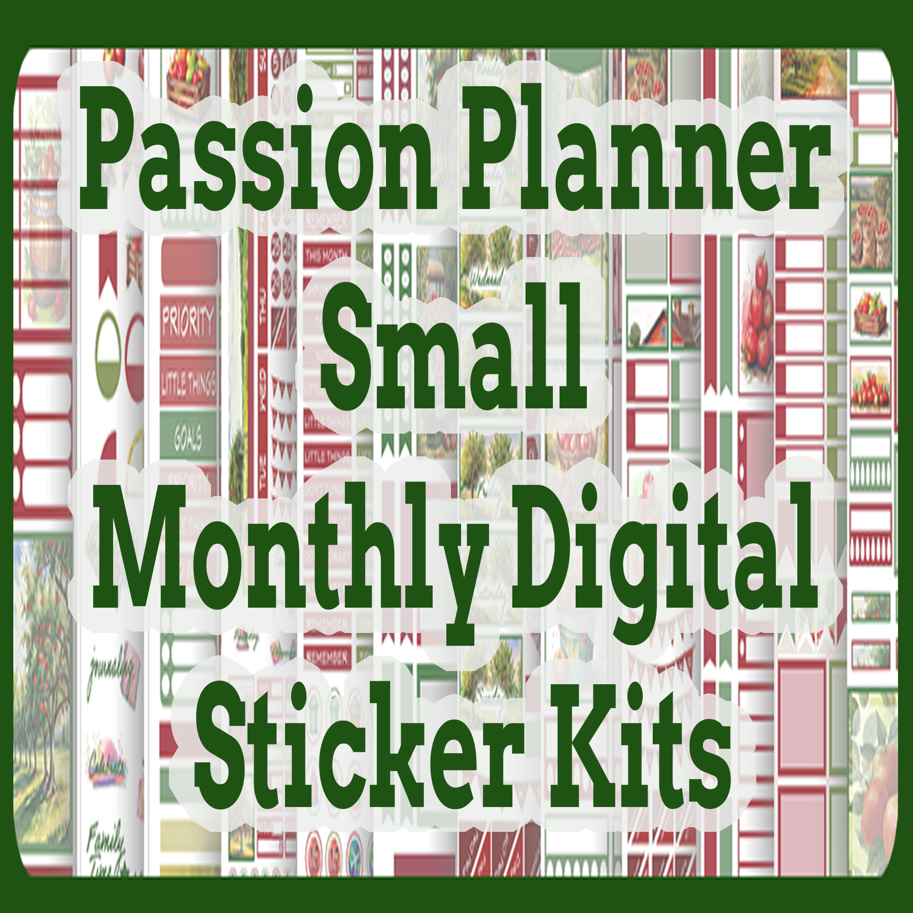 Passion Planner Small Monthly Digital Sticker Kits